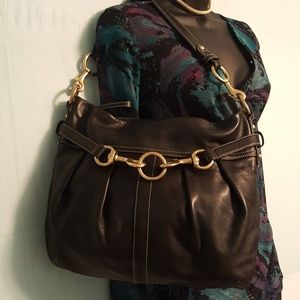 Coach Pleated Leather Satchel #8B15